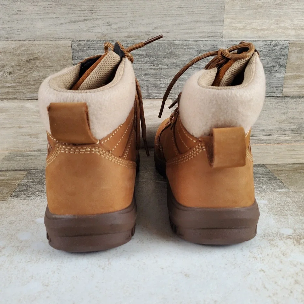 Cat Tess Womens Work Boots Sz 8 Comfort Sundance Leather Round Steel Toe Lace Up